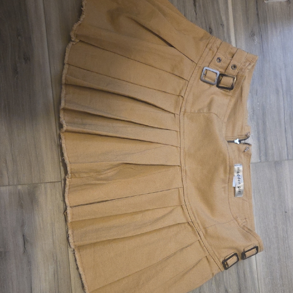 Tan Pleated Skirt Madden